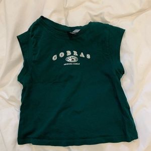 Green cropped tee (baby tee)